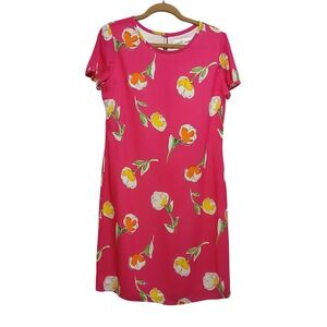 Sara Campbell Pink Floral Print Short Sleeve Dress Size 10‎ Career Casual